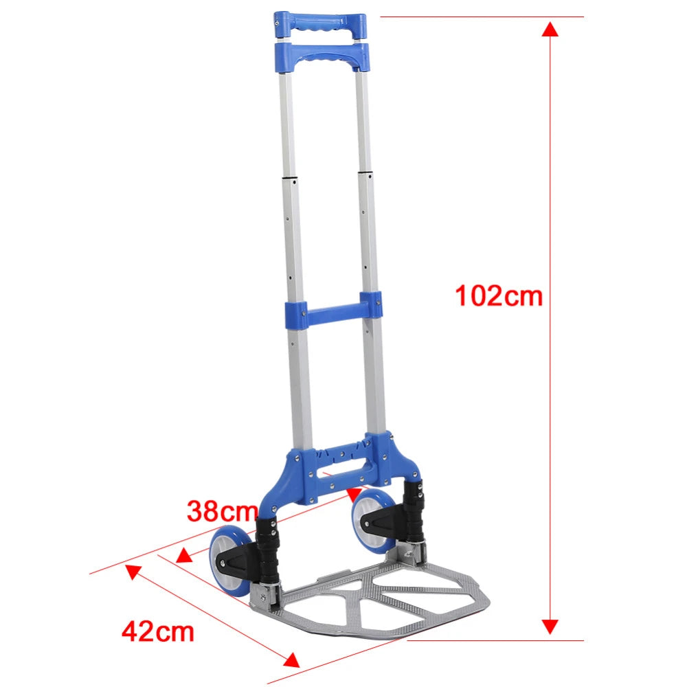 Foldable Hand Trolley, Aluminum Heavy Duty Luggage Trolley Hand Foldab